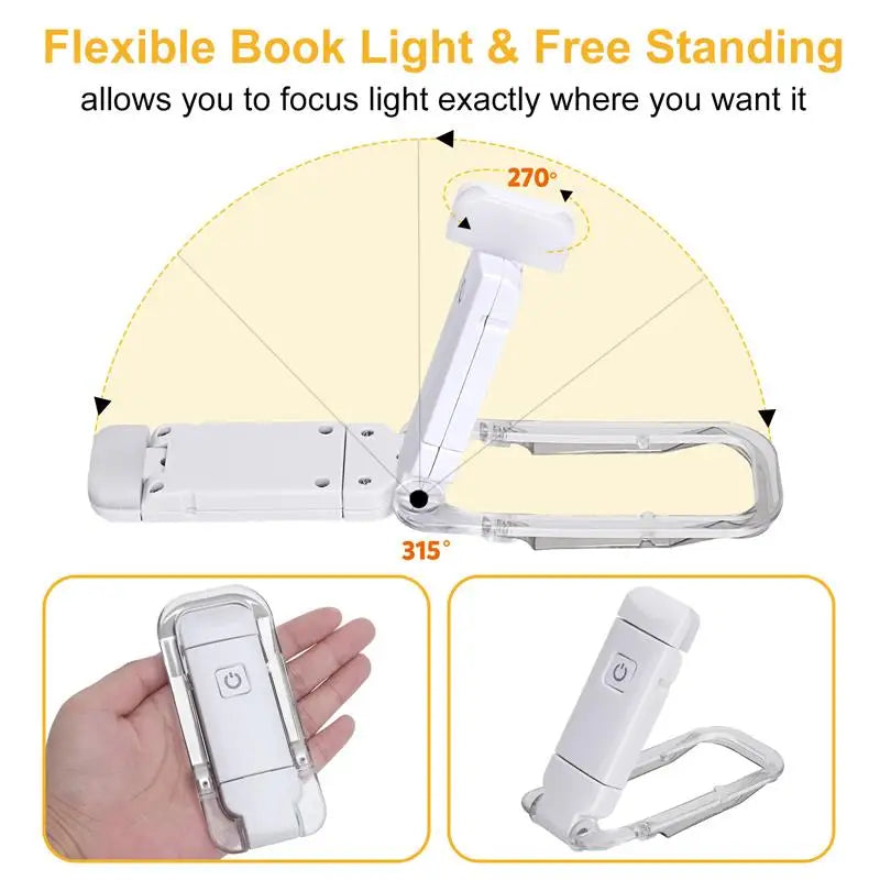 LED USB Rechargeable Clip-on Book Light Reading Light Bookmark