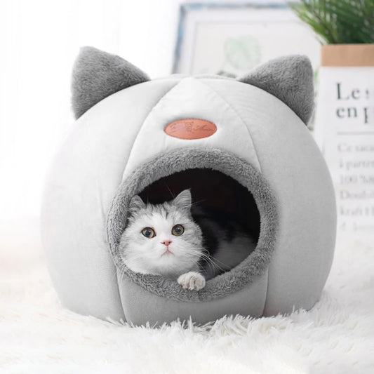 Cozy Winter Cat & Small Dog Bed: Tent, Cave, or Mat for Ultimate Comfort