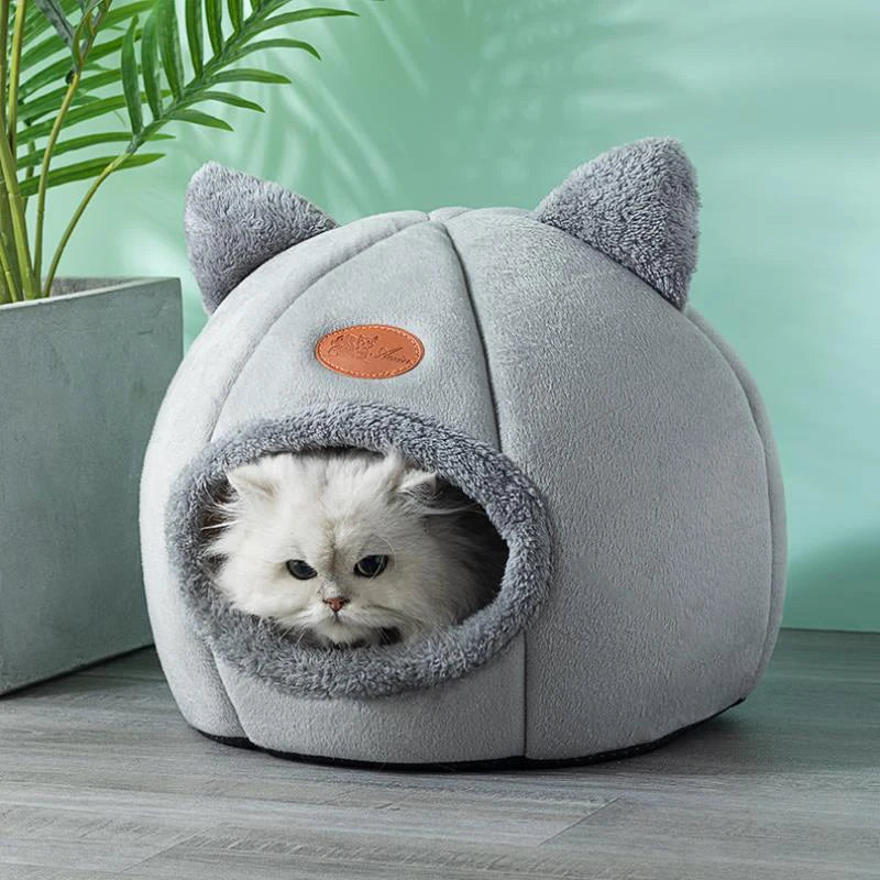 Cozy Winter Cat & Small Dog Bed: Tent, Cave, or Mat for Ultimate Comfort