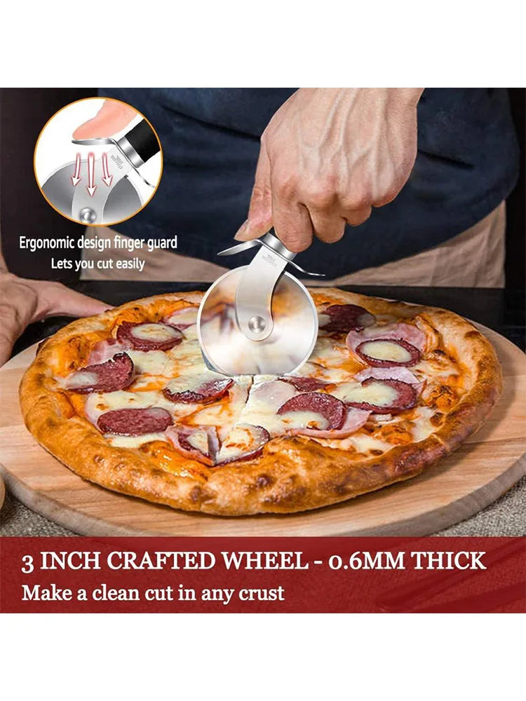 Stainless Steel Pizza Cutter and Pastry Knife – Ideal for Pizza, Bread, Cakes, and Dough