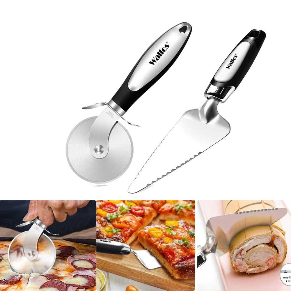 Stainless Steel Pizza Cutter and Pastry Knife – Ideal for Pizza, Bread, Cakes, and Dough