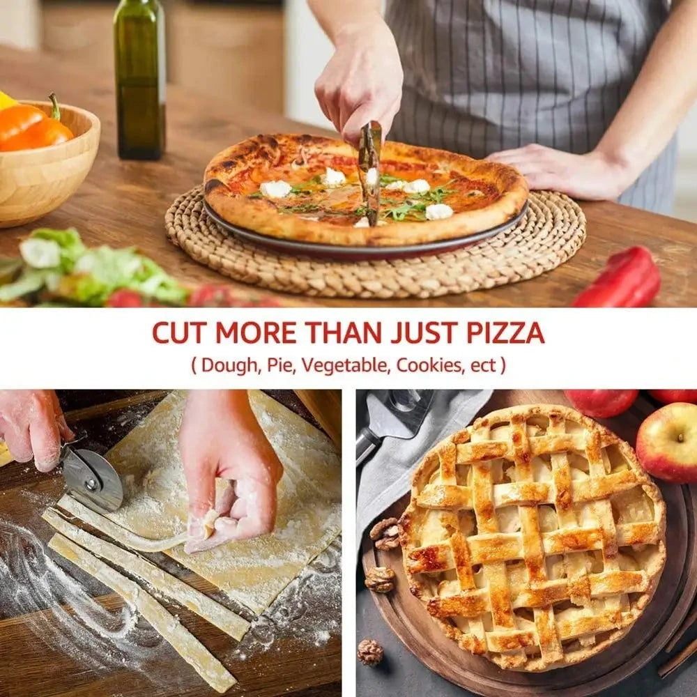 Stainless Steel Pizza Cutter and Pastry Knife – Ideal for Pizza, Bread, Cakes, and Dough