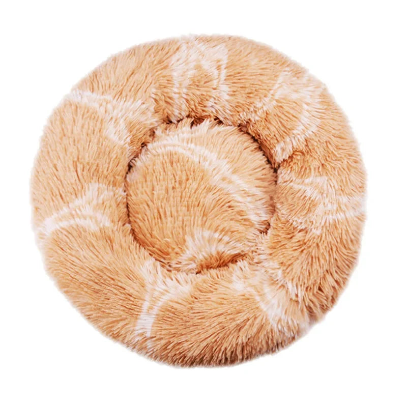 Round Pet Bed – Super Soft Plush Dog & Cat Bed for Medium to Large Pets, Warm and Cozy for Winter Sleeping