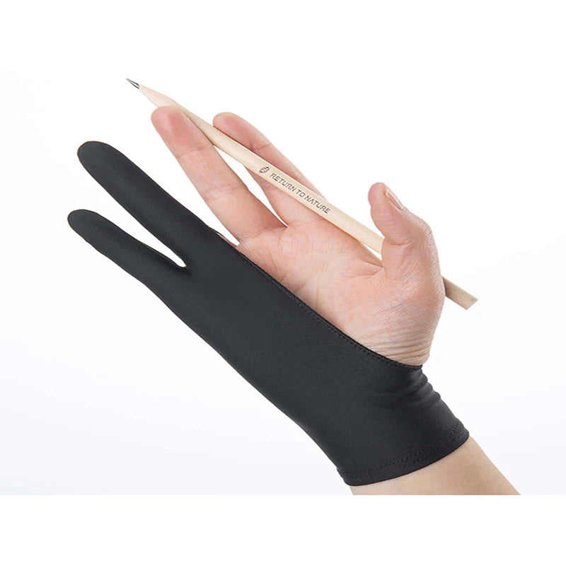 Art Anti-Mistouch Drawing Gloves | Single/Three Layers 2-Finger Glove for Artists | Sketching, Tablet Screen, and Writing Glove