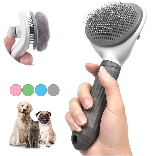 Self-Cleaning Pet Hair Remover & Grooming Comb for Dogs & Cats – Dematting Tool for Pets