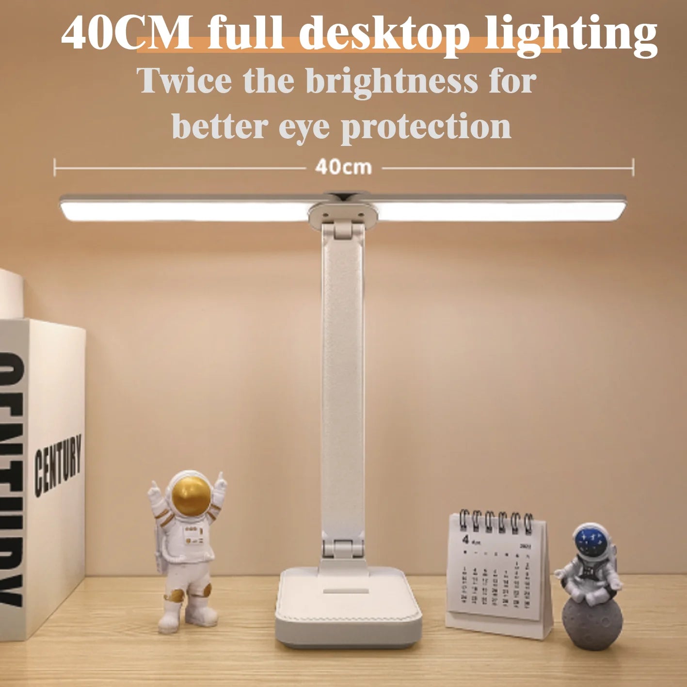 USB Rechargeable Foldable LED Desk Lamp with 3-Level Dimming and Touch Control For Bedroom Bedside Desk