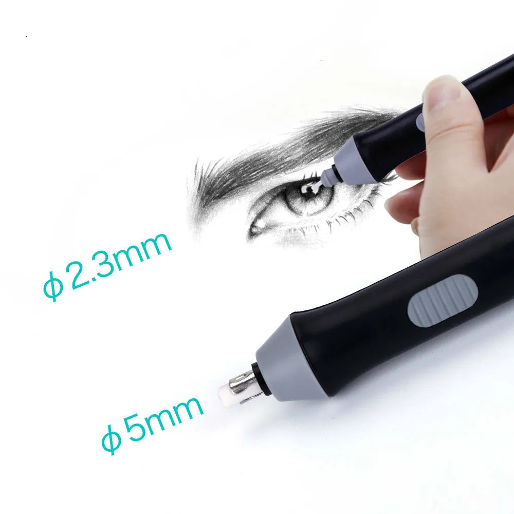 Battery-Powered Adjustable Electric Eraser with Refills For Sketch Drawing Erasing School Stationery Supplies