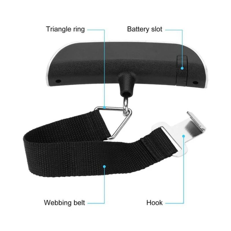 Portable Digital Luggage Scale with LCD Display, 110lb/50kg Capacity, Bag Weight Balance