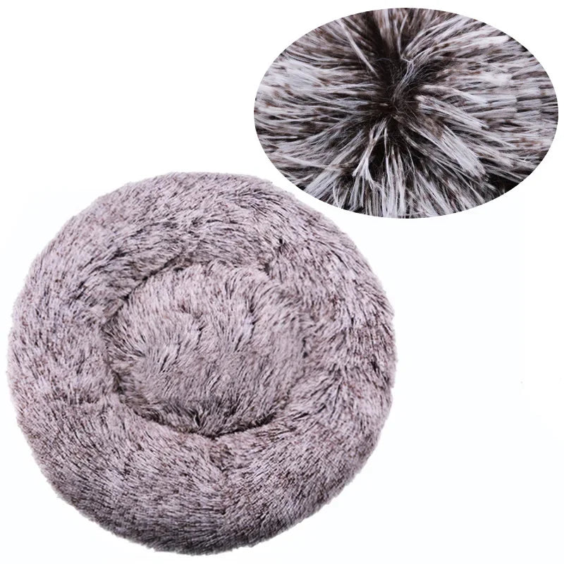 Round Pet Bed – Super Soft Plush Dog & Cat Bed for Medium to Large Pets, Warm and Cozy for Winter Sleeping