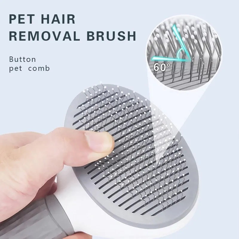 Self-Cleaning Pet Hair Remover & Grooming Comb for Dogs & Cats – Dematting Tool for Pets