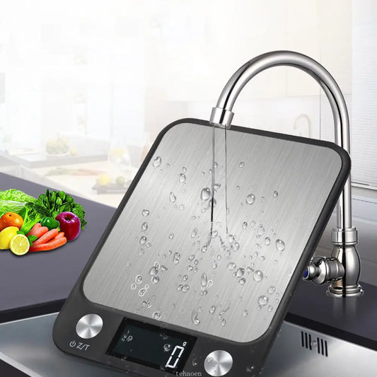 15kg/1g Digital Kitchen Scale with Stainless Steel Design – Precision Food and Coffee Weighing for Cooking and Baking