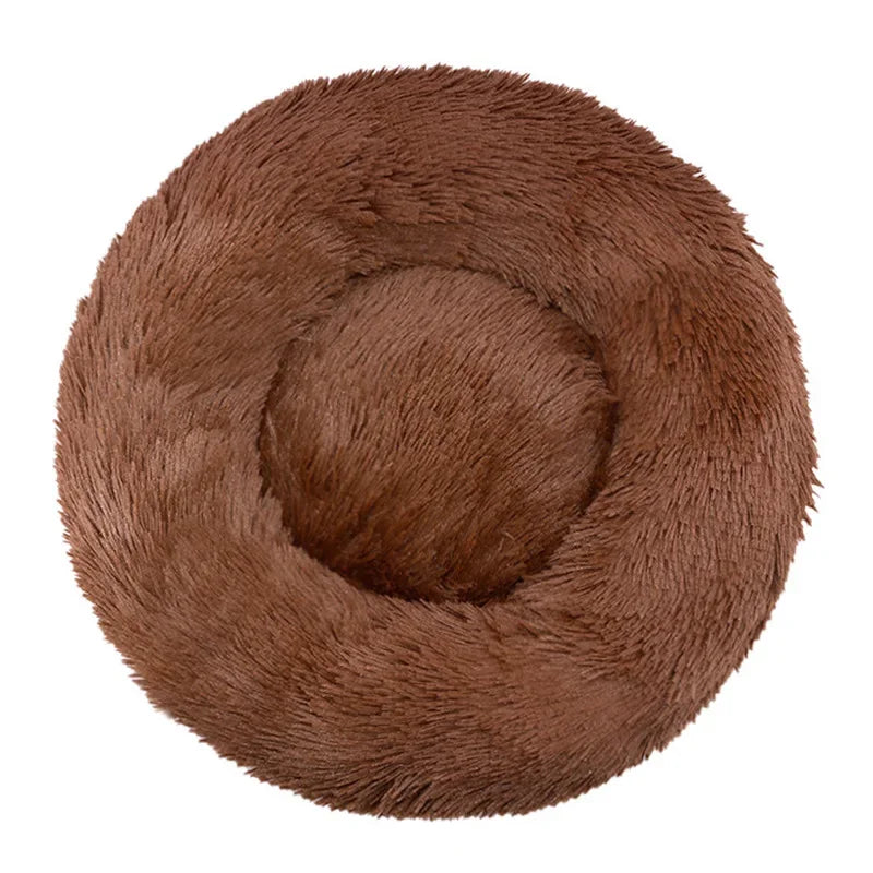 Round Pet Bed – Super Soft Plush Dog & Cat Bed for Medium to Large Pets, Warm and Cozy for Winter Sleeping