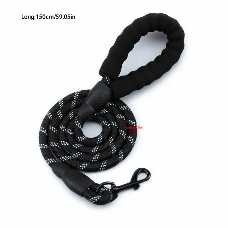 Reflective Nylon Dog Leash – Durable, Tangle-Free Design for Safe Walking Without Strangulation