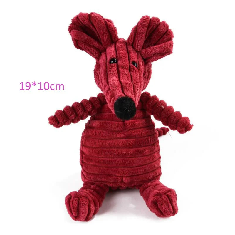 Durable Corduroy Animal Plush Dog Toys – Bite-Resistant Squeaky Toys for Small & Large Dogs, Perfect for Training & Play