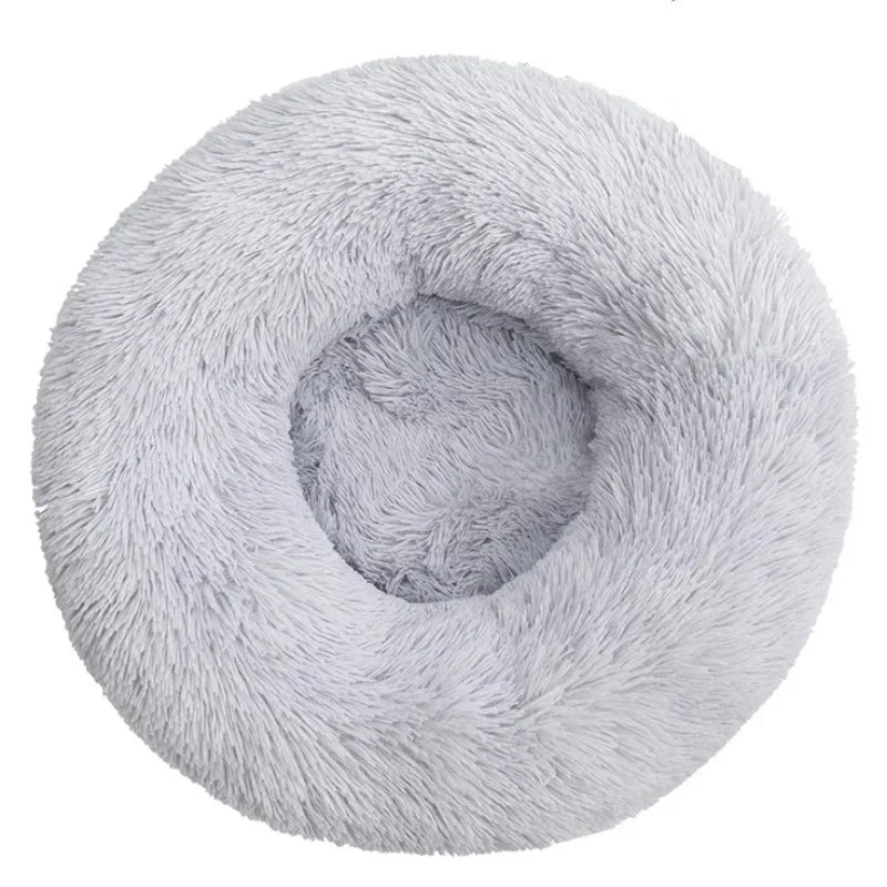 Round Pet Bed – Super Soft Plush Dog & Cat Bed for Medium to Large Pets, Warm and Cozy for Winter Sleeping