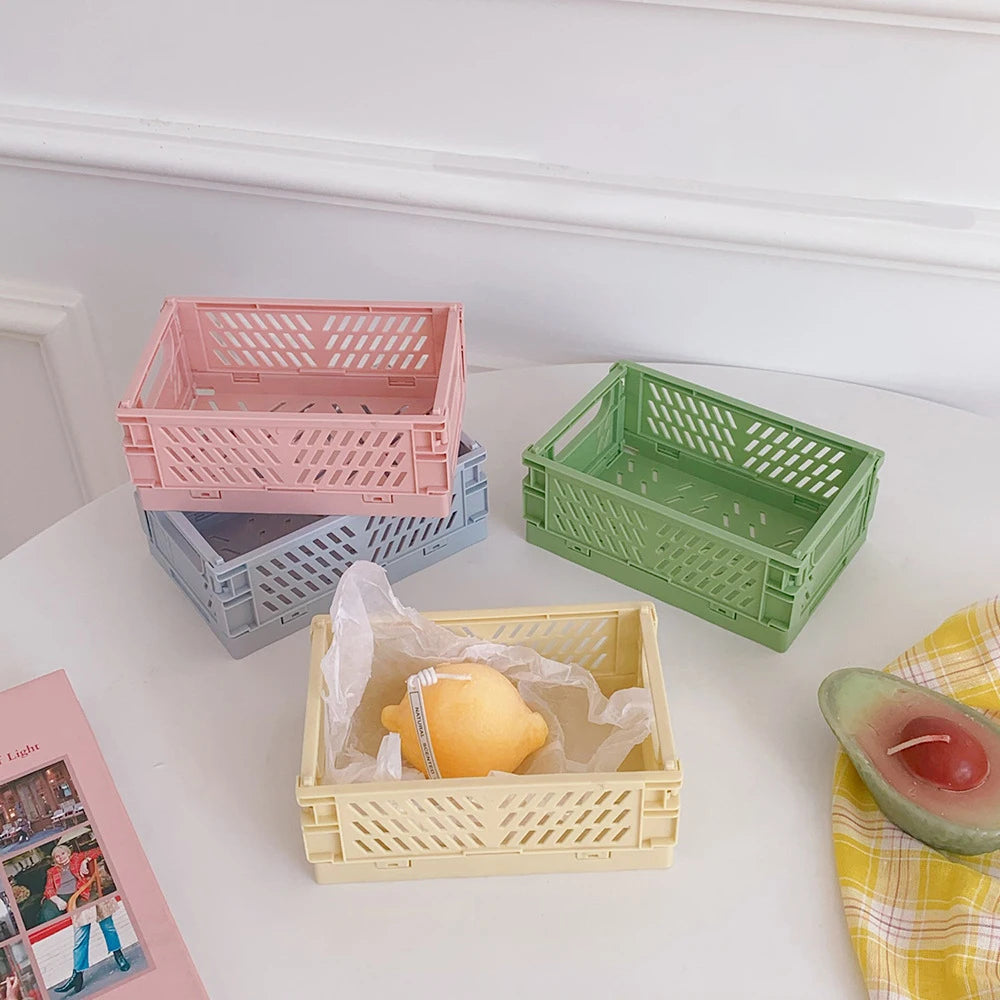 Stackable and Foldable Plastic Desk Organizer