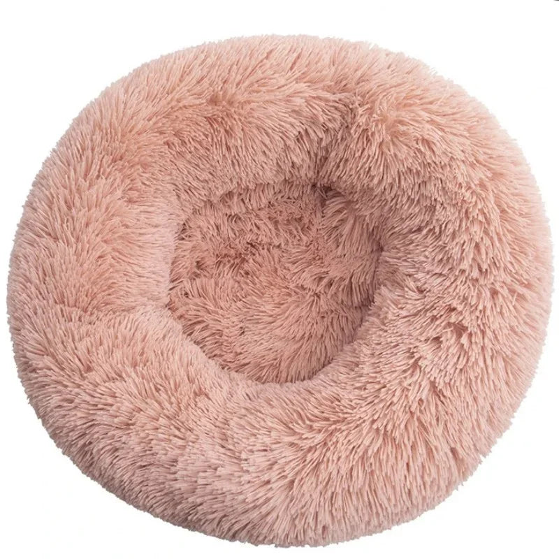 Round Pet Bed – Super Soft Plush Dog & Cat Bed for Medium to Large Pets, Warm and Cozy for Winter Sleeping