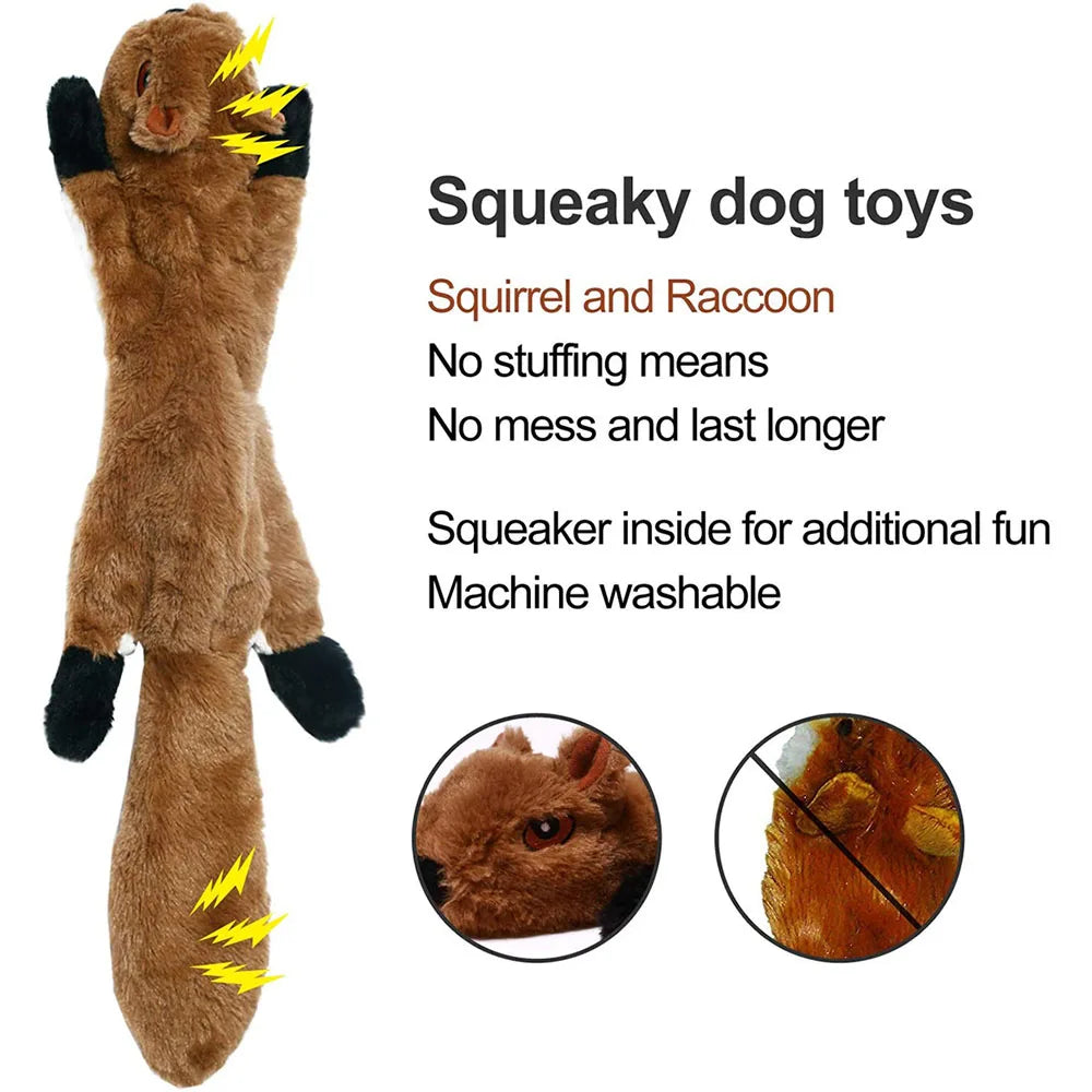 Durable Stuffing-Free Plush Dog Toy with Squeakers – Crinkle & Squeaky Chew Toy for Pets