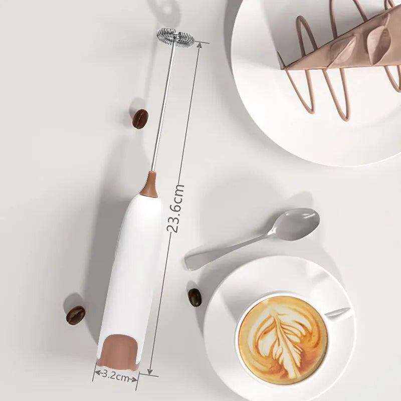 Electric Milk Frother & Coffee Whisk Mixer