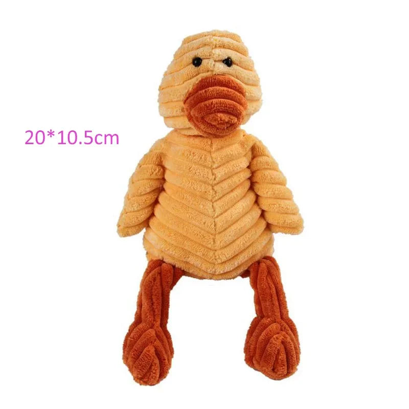 Durable Corduroy Animal Plush Dog Toys – Bite-Resistant Squeaky Toys for Small & Large Dogs, Perfect for Training & Play