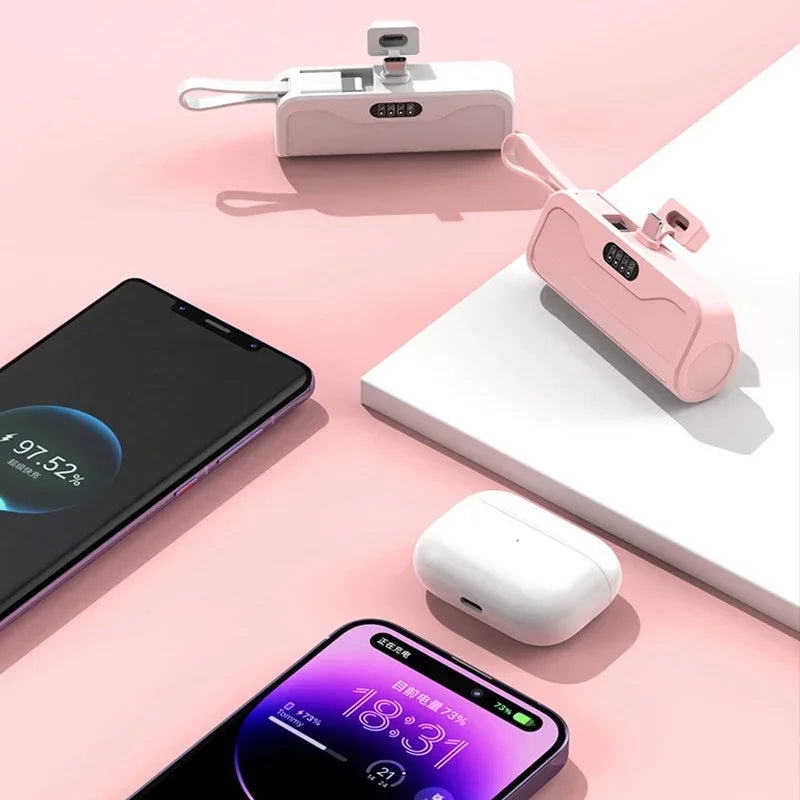 Mini Power Bank 2 in 1 with Fast Mobile Charging for iPhone, Samsung, and more