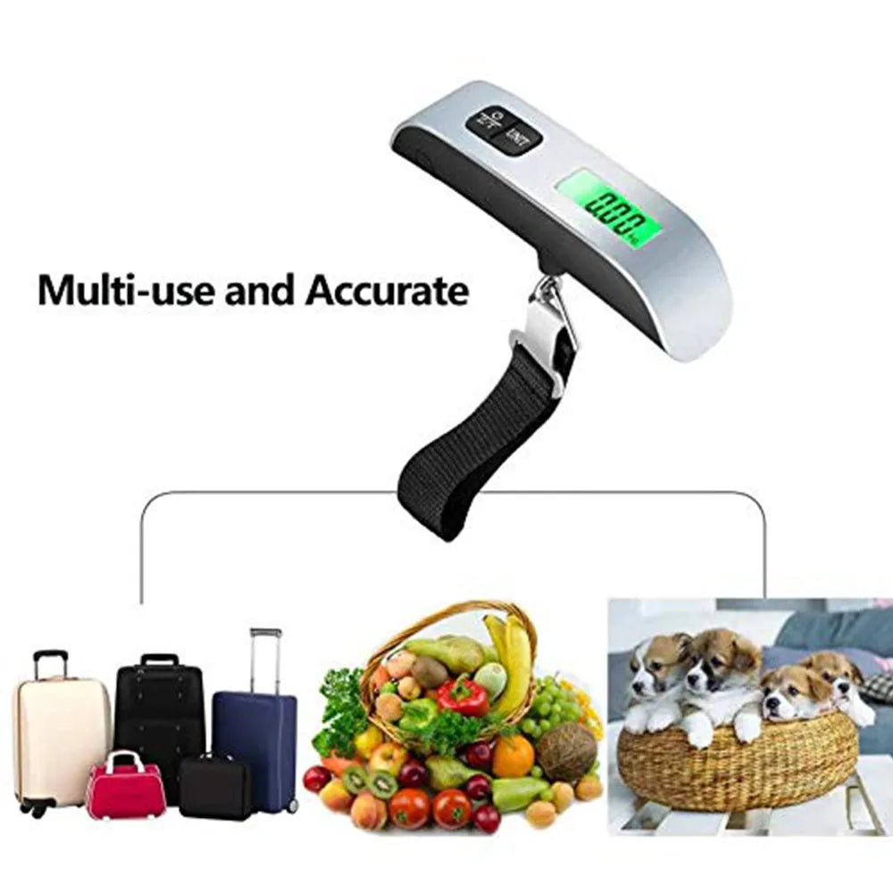 Portable Digital Luggage Scale with LCD Display, 110lb/50kg Capacity, Bag Weight Balance