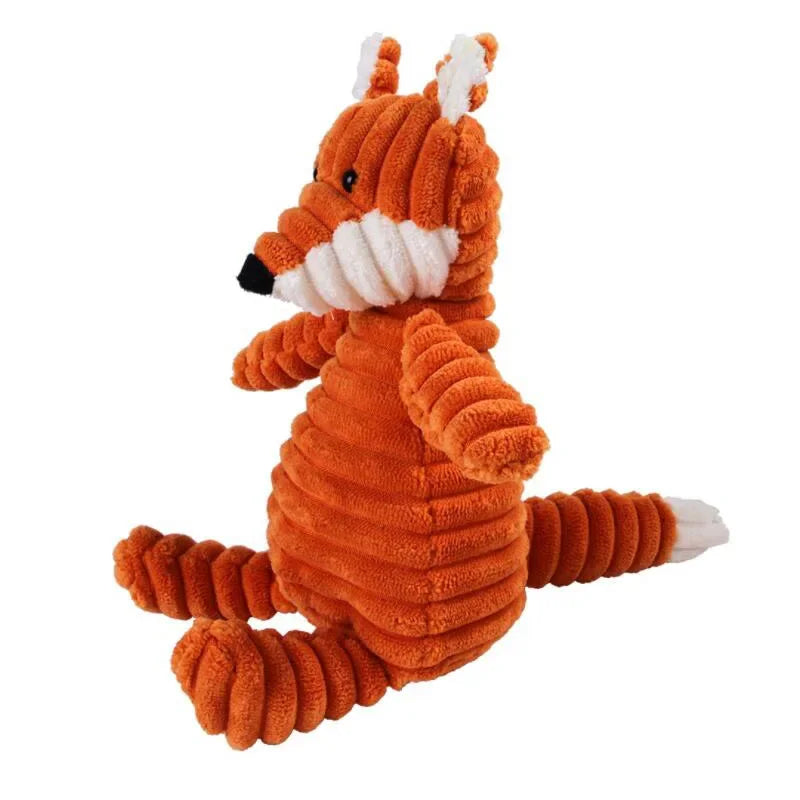 Durable Corduroy Animal Plush Dog Toys – Bite-Resistant Squeaky Toys for Small & Large Dogs, Perfect for Training & Play