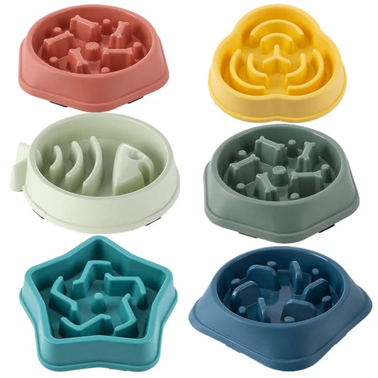 Non-Slip Slow Feeder Bowl for Cats & Dogs – Anti-Choking Design, Thickened Build, Multiple Colors & Shapes for Healthy Eating