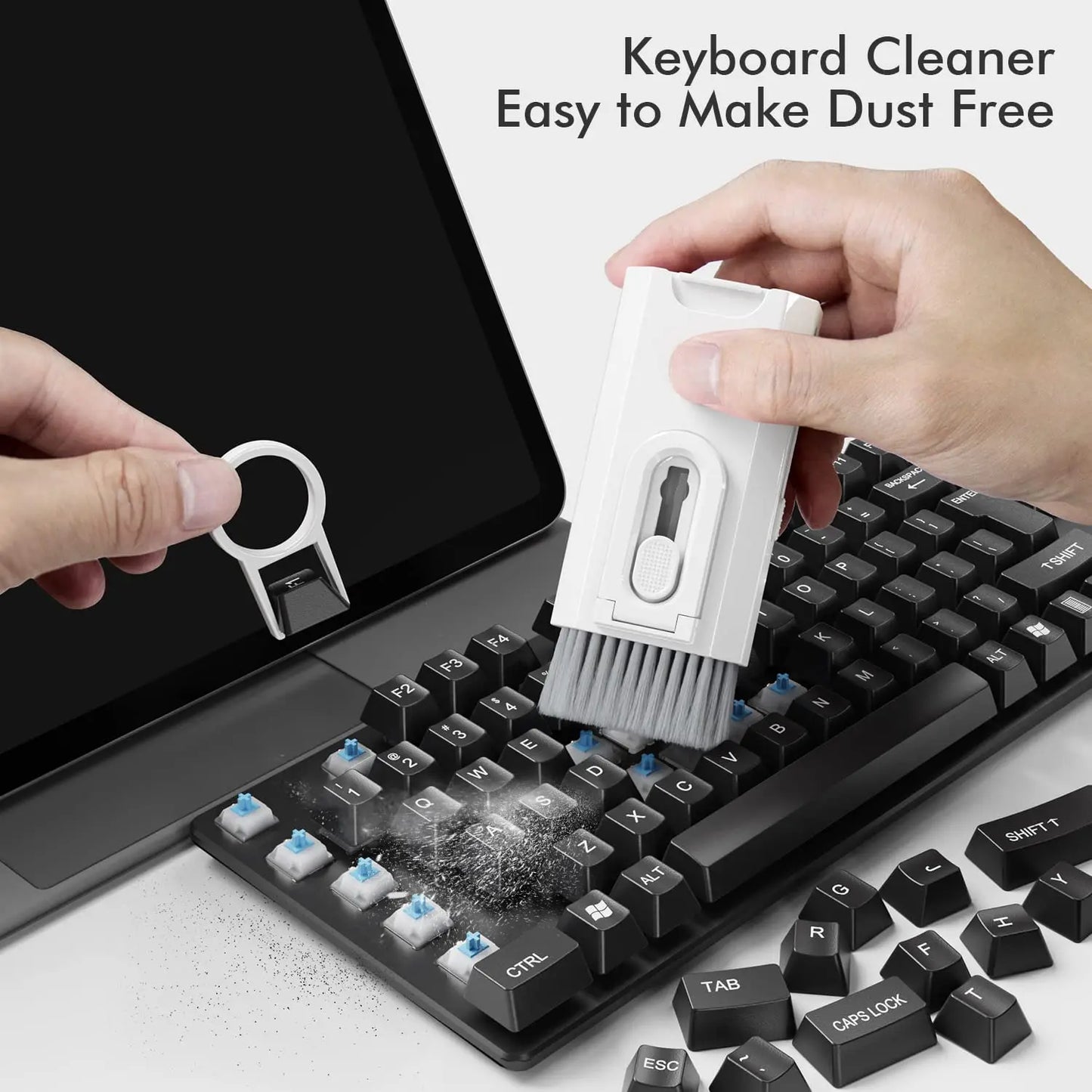 8-in-1 Electronics Cleaning Kit with Keyboard Brush, Keycap Puller, and Earphone Cleaning Pen