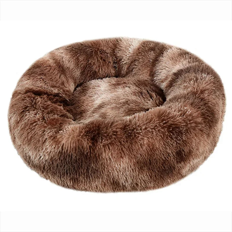 Round Pet Bed – Super Soft Plush Dog & Cat Bed for Medium to Large Pets, Warm and Cozy for Winter Sleeping