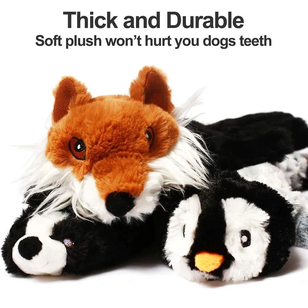 Durable Stuffing-Free Plush Dog Toy with Squeakers – Crinkle & Squeaky Chew Toy for Pets