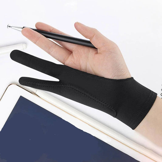 Art Anti-Mistouch Drawing Gloves | Single/Three Layers 2-Finger Glove for Artists | Sketching, Tablet Screen, and Writing Glove