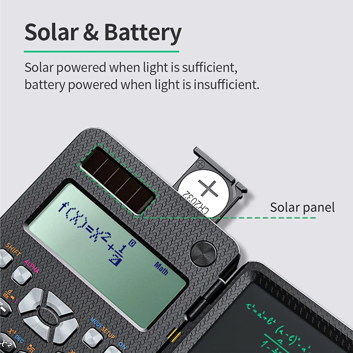 991ES Solar Scientific Calculator with 417 Functions and Foldable LCD Notepad - Portable Professional Calculator for Students