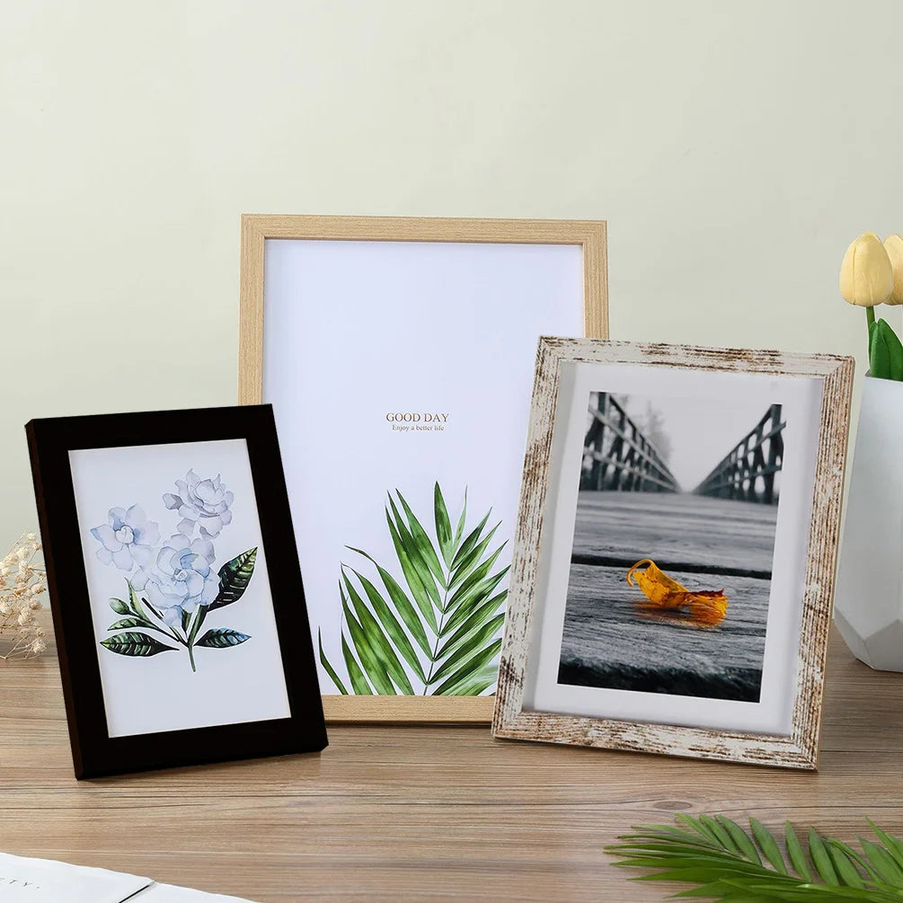 Wooden Wall Hanging Photo Frame – Available in Multiple Sizes with Stand for Pictures & Commemorative Gifts