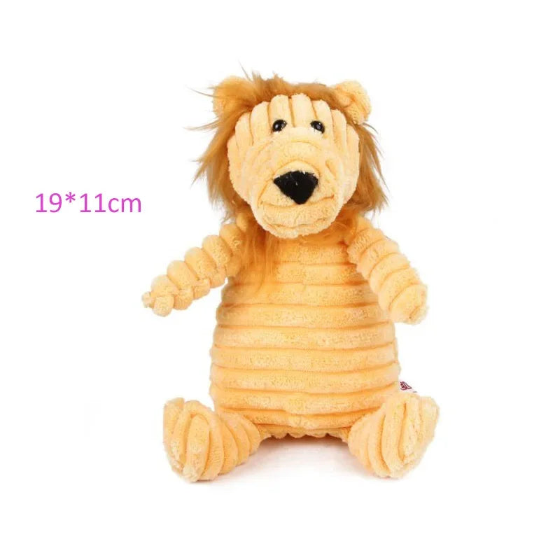 Durable Corduroy Animal Plush Dog Toys – Bite-Resistant Squeaky Toys for Small & Large Dogs, Perfect for Training & Play