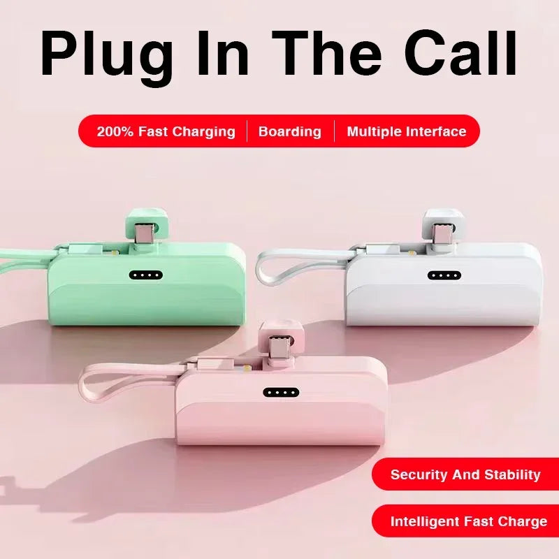 Mini Power Bank 2 in 1 with Fast Mobile Charging for iPhone, Samsung, and more