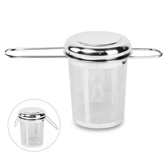 Stainless Steel Mesh Tea Infuser with Lid – Reusable Loose Leaf and Spice Strainer for Teapots, Mugs, and Cups