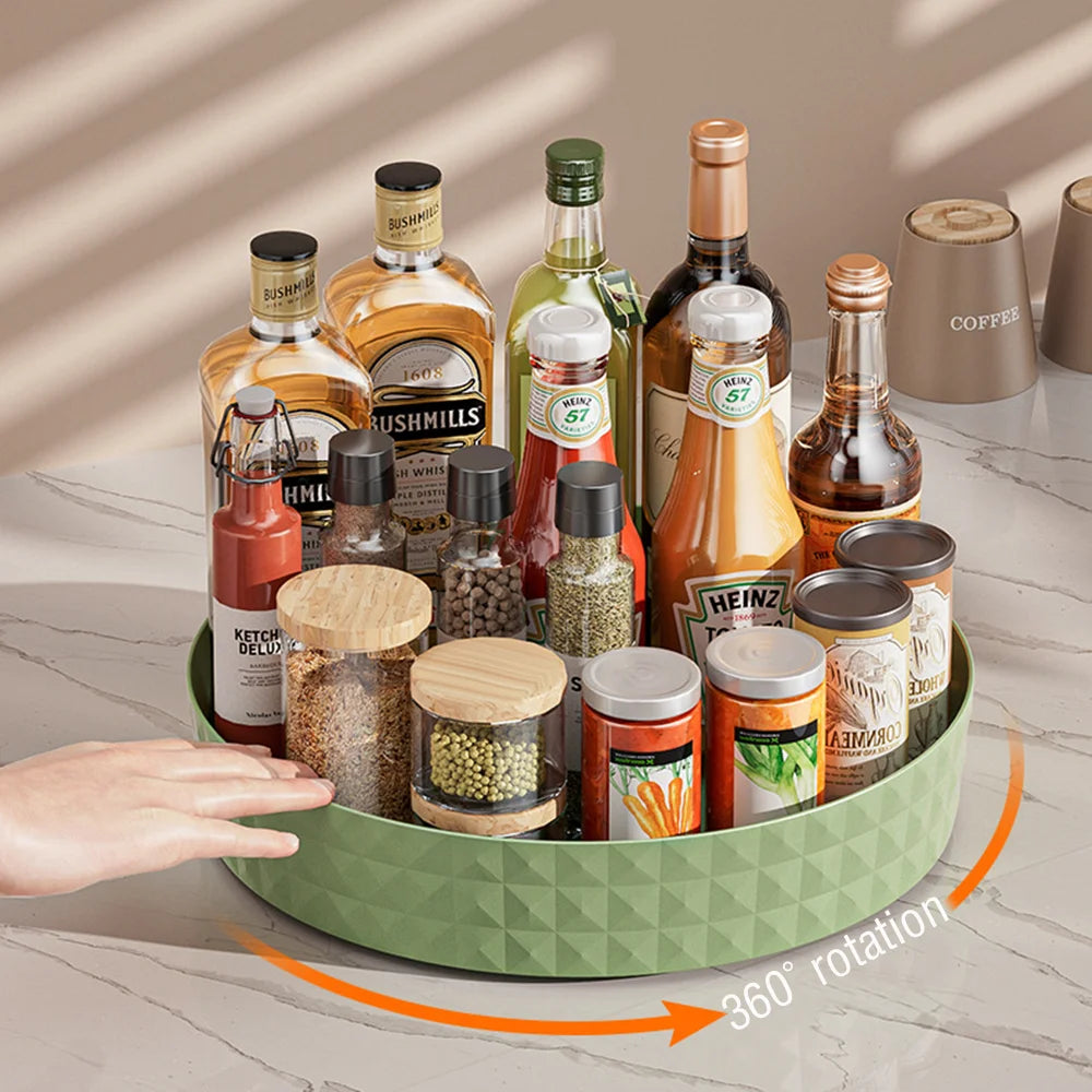 360° Rotating Seasoning Storage Rack and Organizer