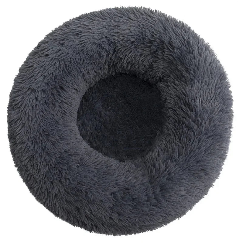 Round Pet Bed – Super Soft Plush Dog & Cat Bed for Medium to Large Pets, Warm and Cozy for Winter Sleeping