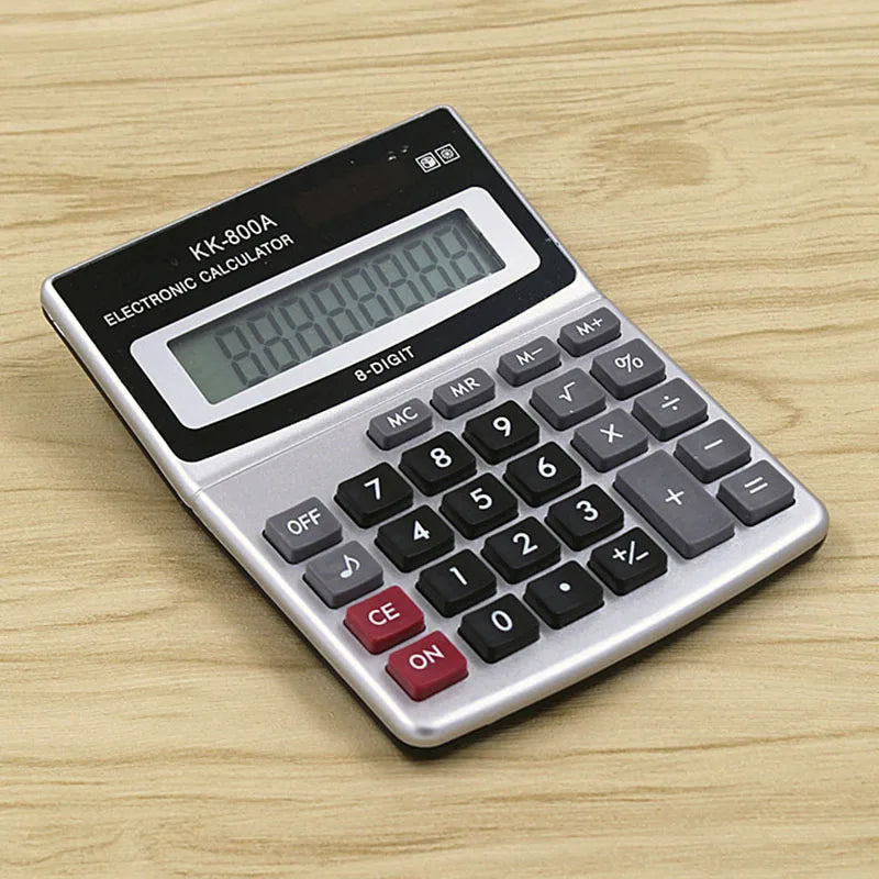 KK-800A Metal Desktop Calculator with Large Font and Wide Display - 8-Digit Business Calculator for Office Supplies