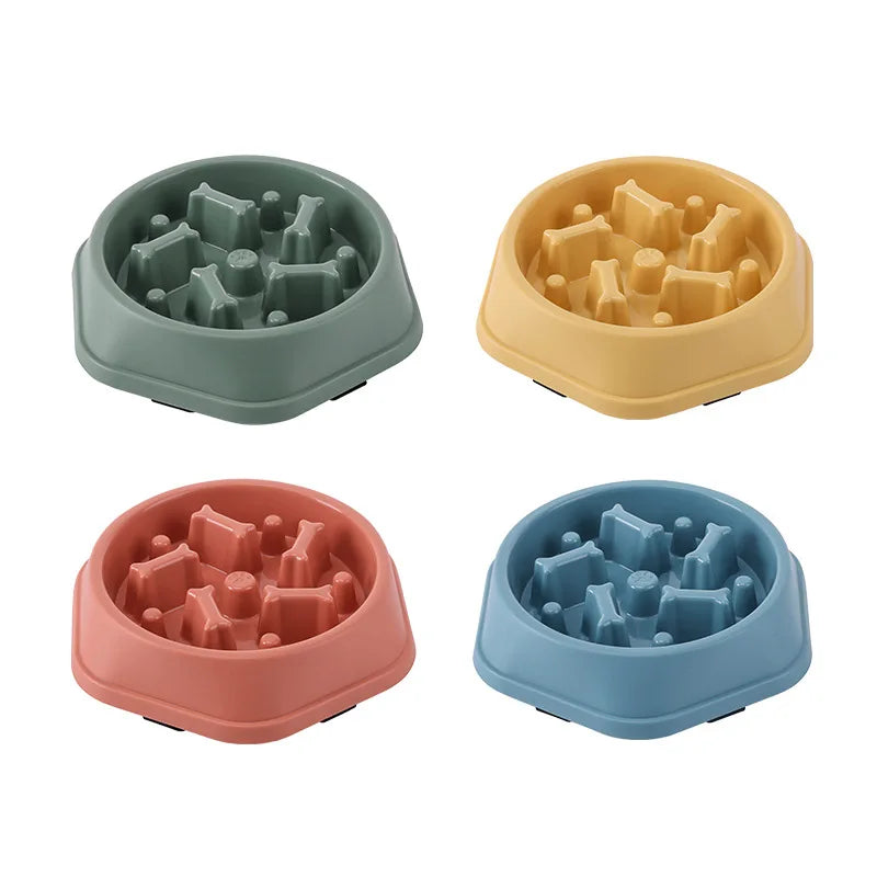 Non-Slip Slow Feeder Bowl for Cats & Dogs – Anti-Choking Design, Thickened Build, Multiple Colors & Shapes for Healthy Eating