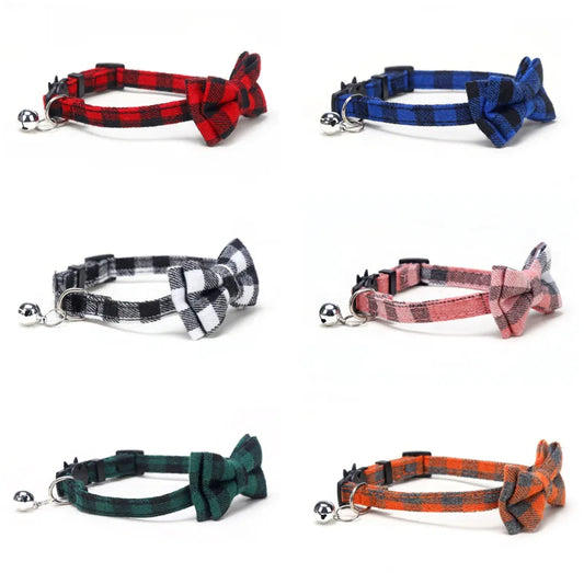 Adjustable Breakaway Pet Collar with Bow Tie and Bell