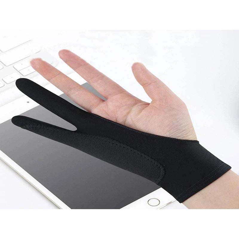 Art Anti-Mistouch Drawing Gloves | Single/Three Layers 2-Finger Glove for Artists | Sketching, Tablet Screen, and Writing Glove