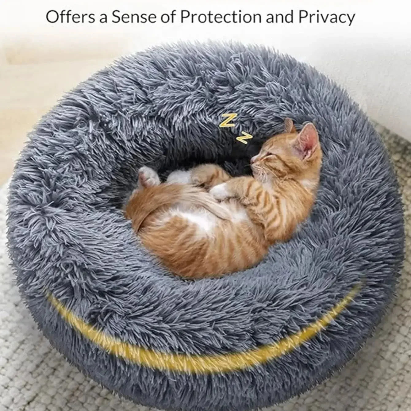 Round Pet Bed – Super Soft Plush Dog & Cat Bed for Medium to Large Pets, Warm and Cozy for Winter Sleeping